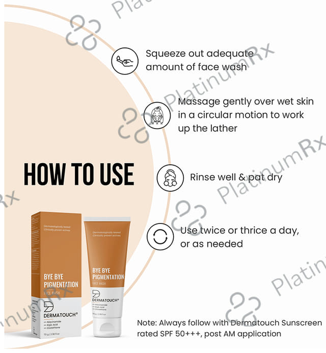 Dermatouch Bye Bye Pigmentation Face Wash 70gm