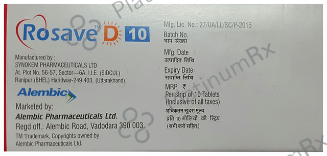 Rosave D 10 10mg/1000IU Tablet 10s