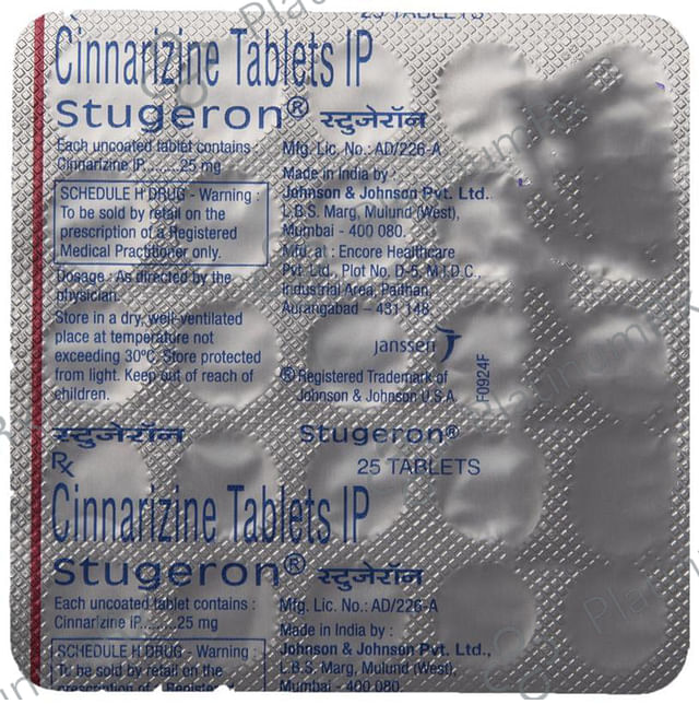 Stugeron 25mg Tablet 25s