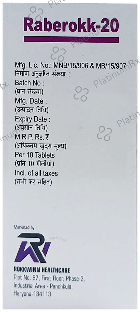 Raberokk 20mg Tablet