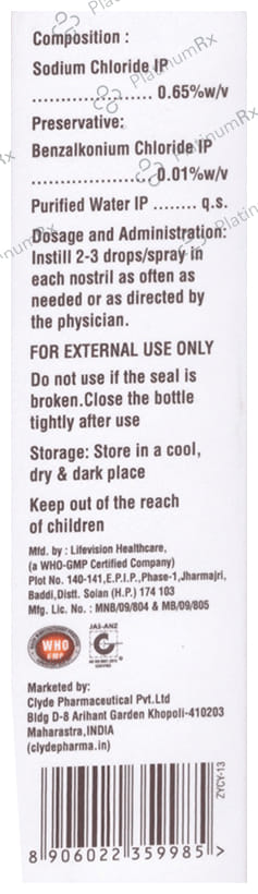 Nazome Saline Nasal Solution 20ml