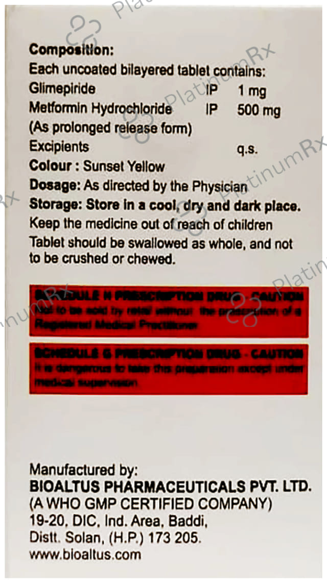 Glycilock M1/500mg Tablet PR 10s
