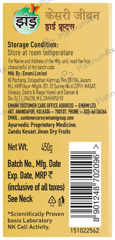 Zandu Kesari Jivan for Strength & Stamina - Dry Fruits 450 gm