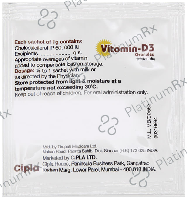 Vitomin D3 60000IU Granules 1gm