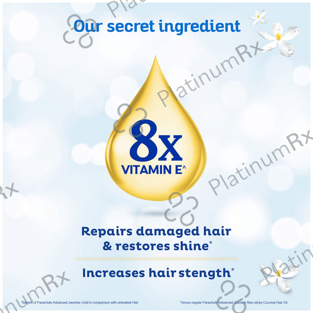 Parachute Advansed Jasmine Gold Hair Oil with 8x Vitamin E - For Strong & Shiny Hair - Non-Sticky 500 ml