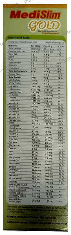 Medislim Gol vanilla Powder 500gm