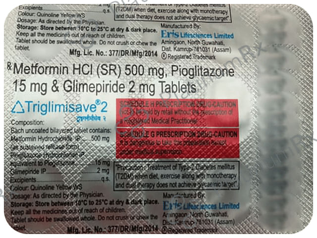 Triglimisave 2/500/15mg Tablet SR 15s