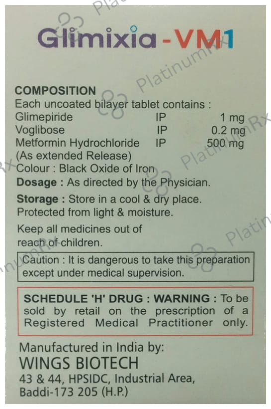 Glimixia VM1/500/0.2mg Tablet ER 10s