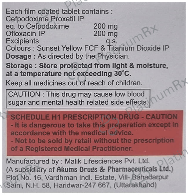 Cefopen O 200mg/200mg Tablet