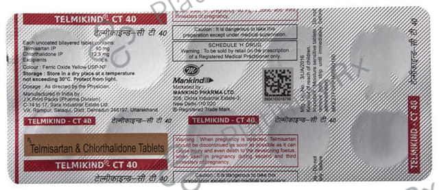 Telmikind CT 40mg Tablet 10s