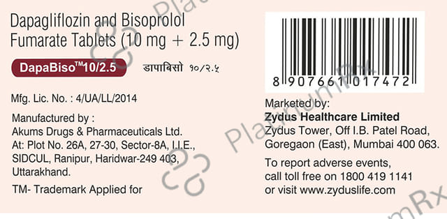 DapaBiso 10/2.5mg Tablet 10s