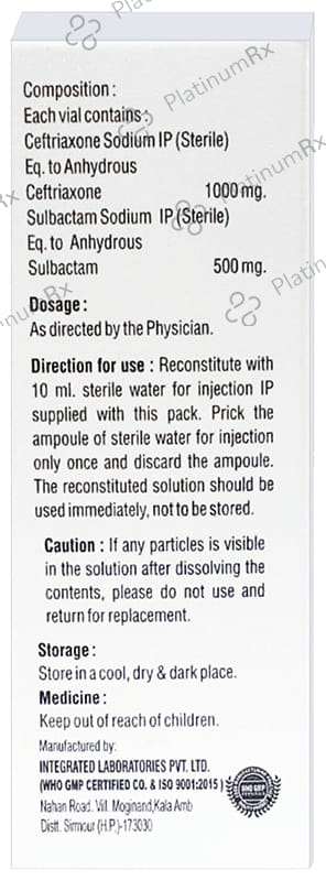 Solvecef 1.5gm Injection 1s