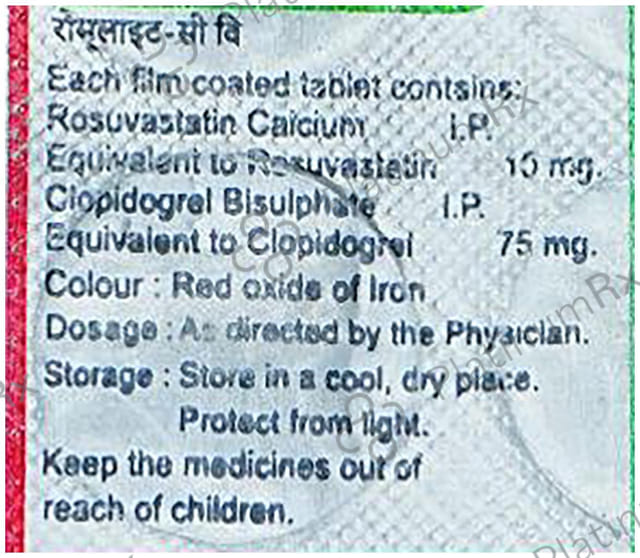 Rosulight CV 10mg/75mg Tablet