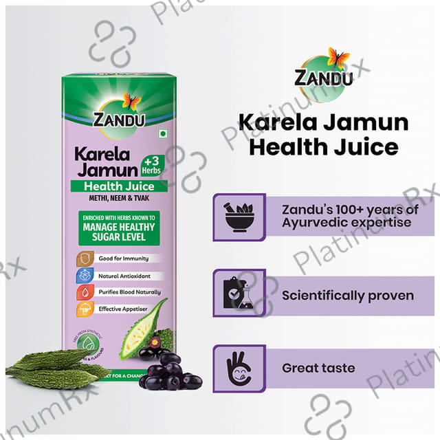 Zandu Karela Jamun +3 Herbs Health Juice