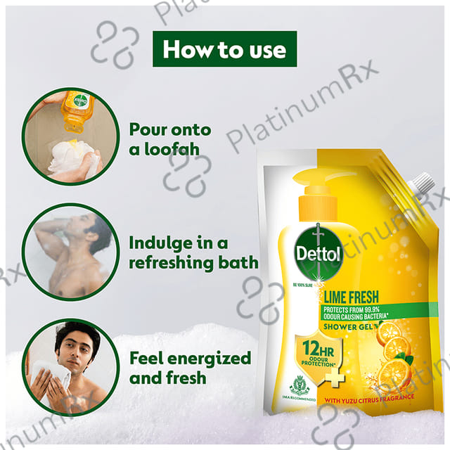 Dettol Bodywash & Shower Gel - pH Balanced & Soap Free Lime Fresh Refill Pack