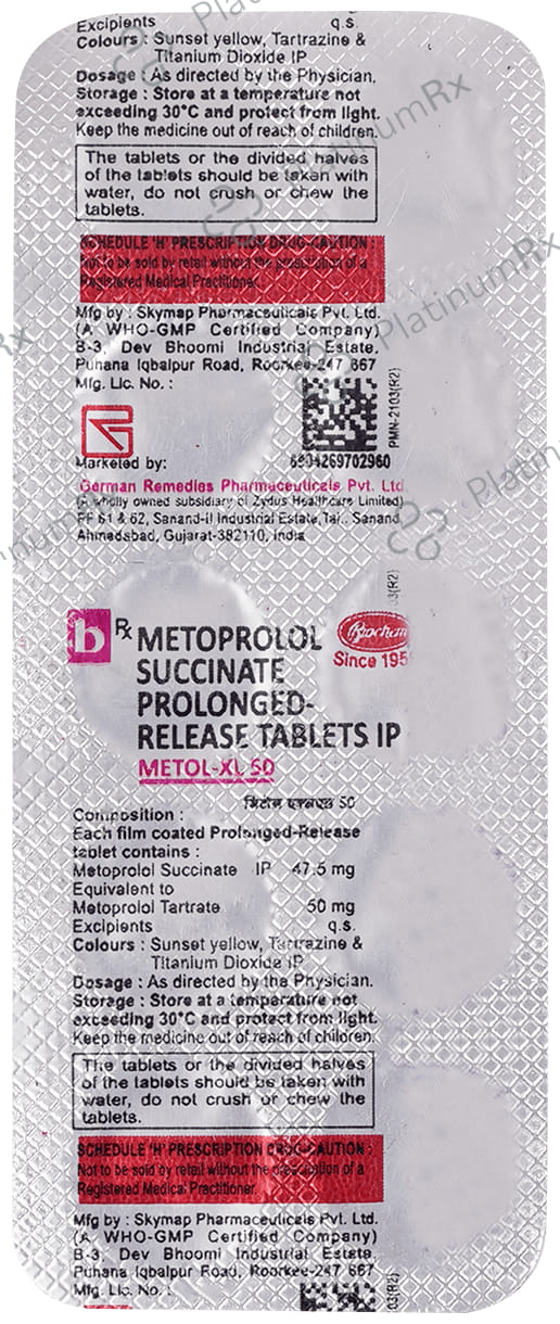 Metol Xl 50mg PR Tablet 10s