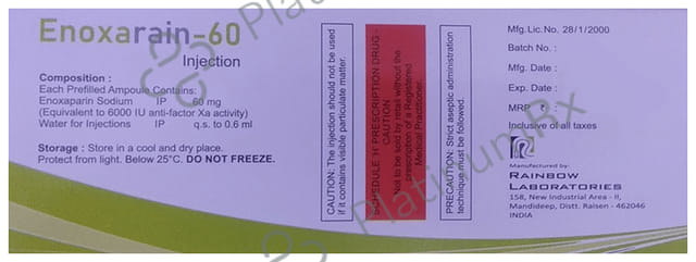 Enoxarain 60mg Injection 0.6ml