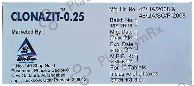 Clonazit 0.25 Tablet MD