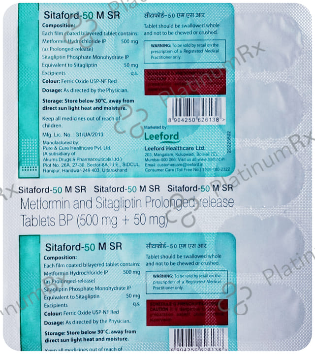 Sitaford M 50/500mg Tablet SR 15s