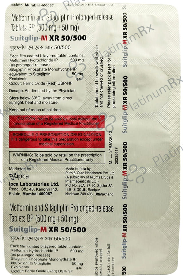 Suitglip M XR 50/500 Tablet