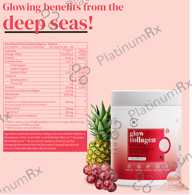 Wellbeing Nutrition Glow Marine Collagen for Skin Health Tropical Bliss