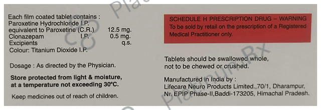 Parobin Plus 12.5/0.25mg Tablet 10s