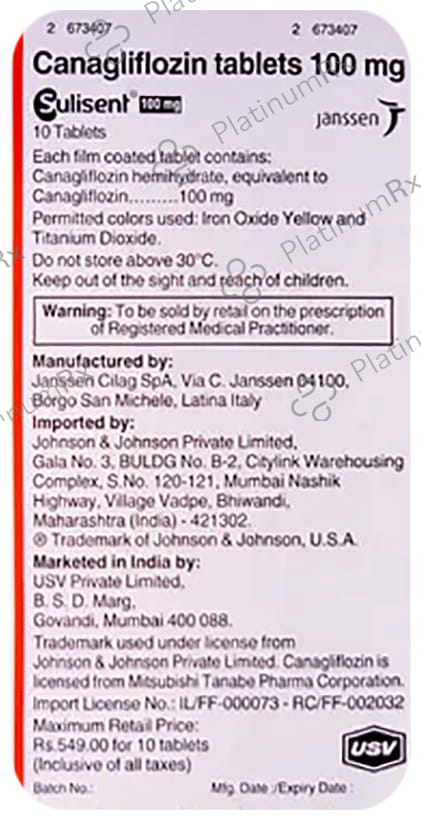 Sulisent 100mg Tablet 30s