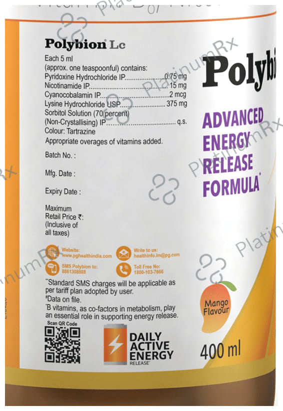 Polybion Lc Mango Flavour Syrup 400ml