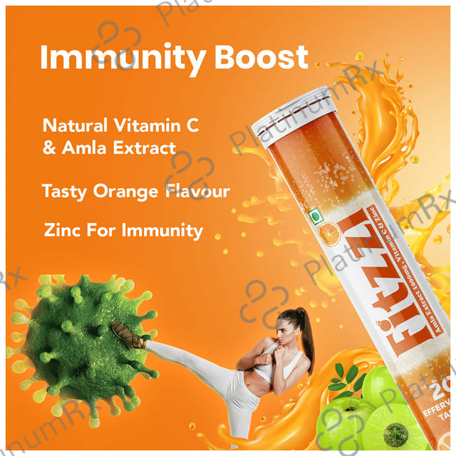 Fitzzi Amla Extract 1000mg, Vitamin C & Zinc Effervescent Tablet