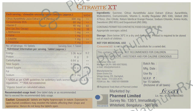 Citravite XT Chewable Tablet 15s