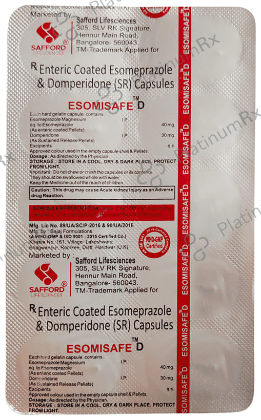 Esomisafe D 30/40mg Capsule SR 10s