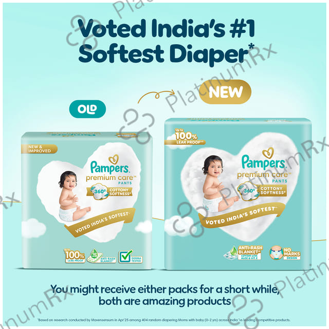 Pampers Premium Care Pants with Aloe Vera & Cotton Like Softness Medium diapers 54s
