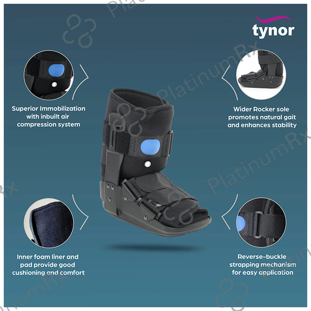 Tynor D-52 Walking Boot Air Short XL Black