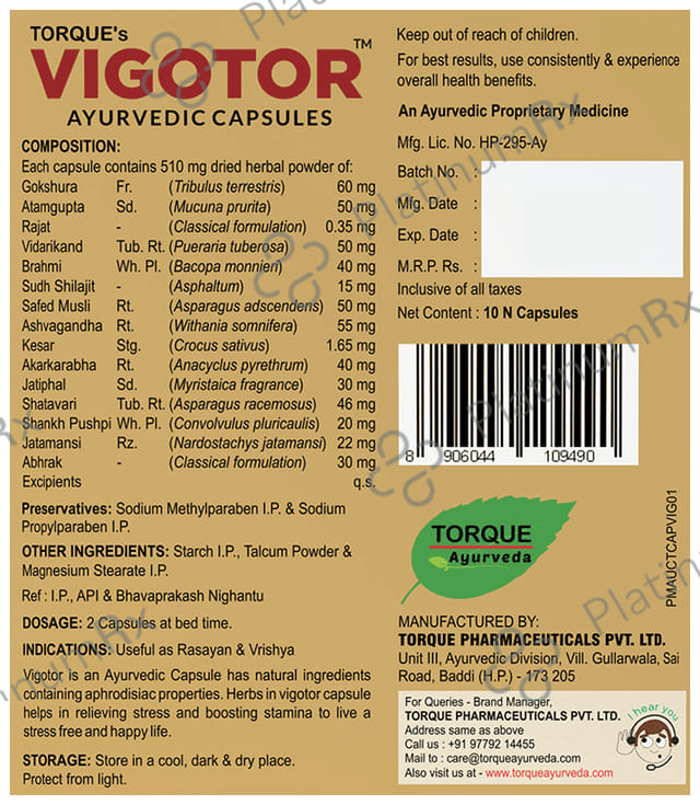Torque's Vigotor Ayurvedic Capsule