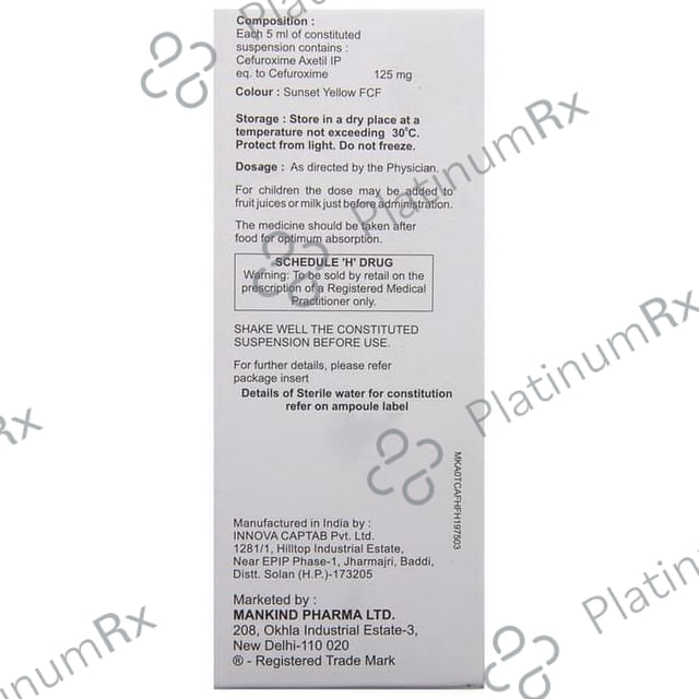Cefakind 125mg Dry Syrup 30ml