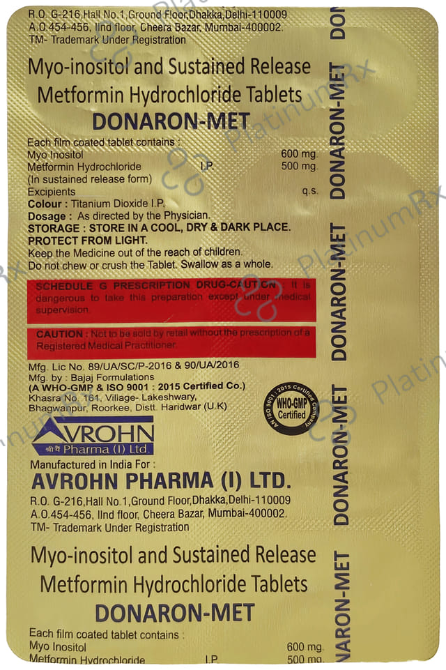 Donaron Met 500mg/600mg Tablet