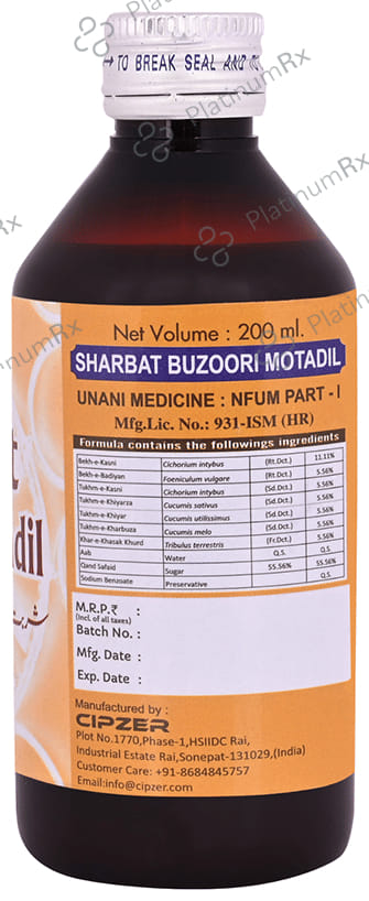 Cipzer Sharbat Buzoori Motadil