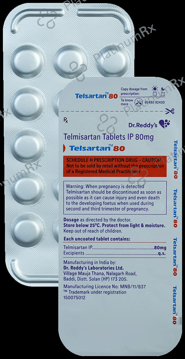 Telsartan 80mg Tablet 14s