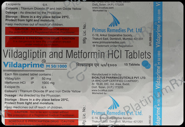 Vildaprime M 1000/50mg Tablet 15s