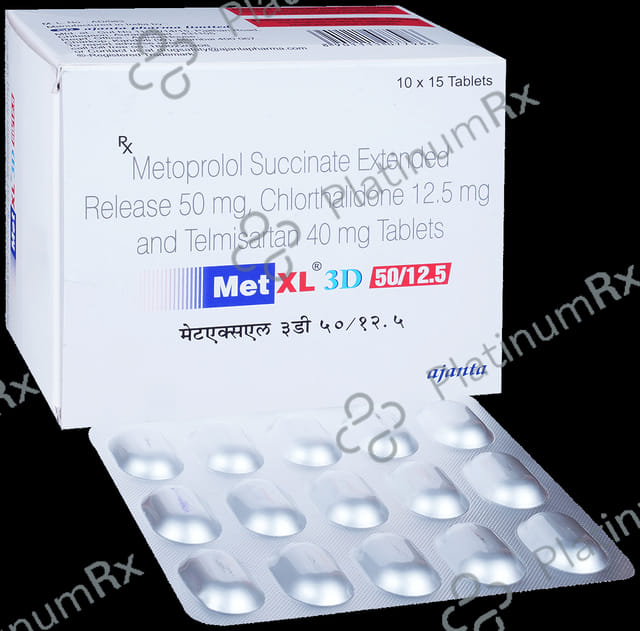 Met XL 3D 50/12.5/40mg Tablet ER 15s