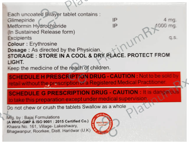 Glimitoss M Forte 4mg/1000mg Tablet SR