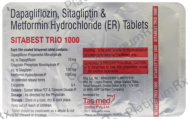 Sitabest Trio 1000/100/10mg Tablet 10s
