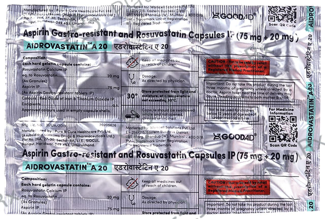 Aidrovastatin A 20/75mg Capsule 10s