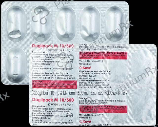Daglipack M 10/500 Tablet ER