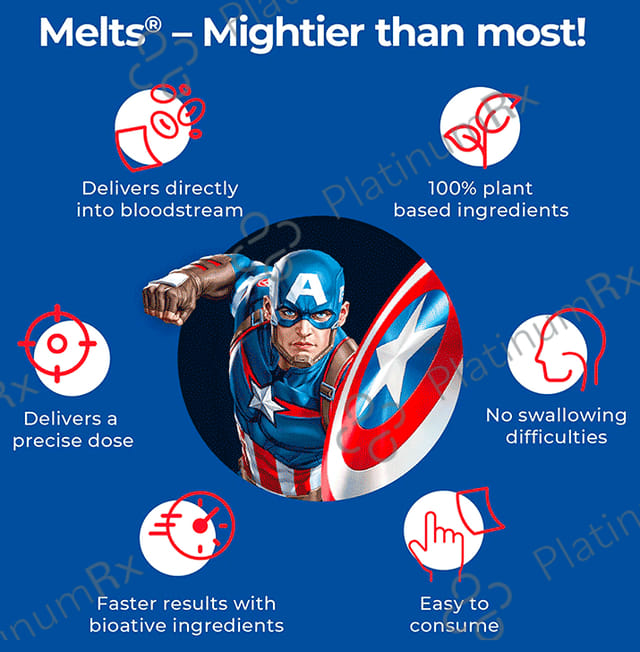 Wellbeing Nutrition Marvel Melts Multi Vitamins - Oral Thin Strip for Brain, Immunity & Growth - Flavour Tropical Berry