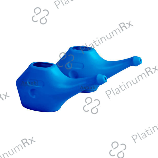 Asbob Healthcare Unbreakable Plastic Neti Pot, Nasal Wash Blue