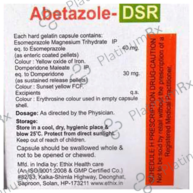 Abetazole DSR 30/40mg Capsule 10s