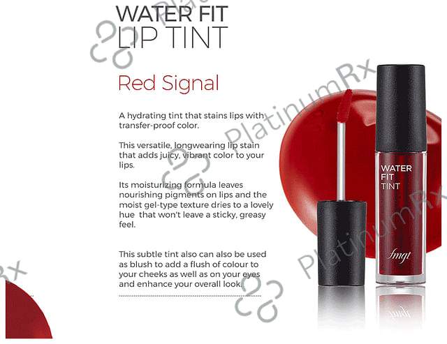 The Face Shop Water Fit Lip Tint-Waterproof & Long Lasting Lip & Cheek Tint Red Signal