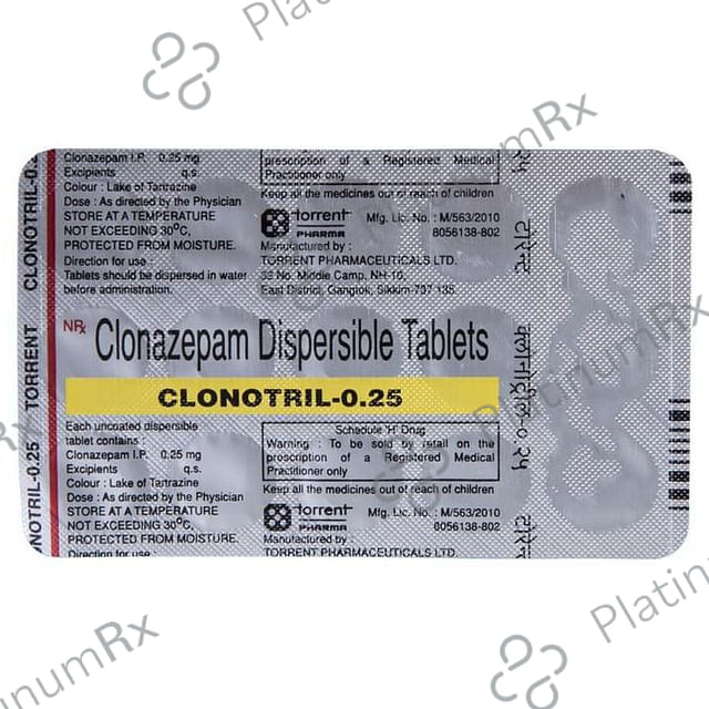 Clonotril 0.25mg Tablet DT 15 tablets