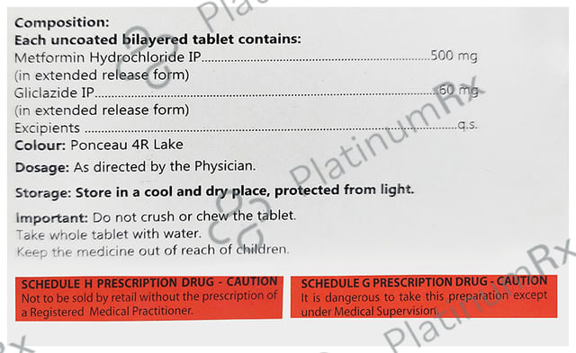 Glizid M XR 60/500mg Tablet 10s